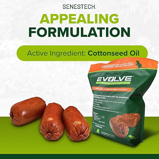 Evolve Rat Birth Control Soft Bait Sausages – 3 lbs | Scientifically Proven Rat Population Control | Not a Poison, Long-Term Population Management
