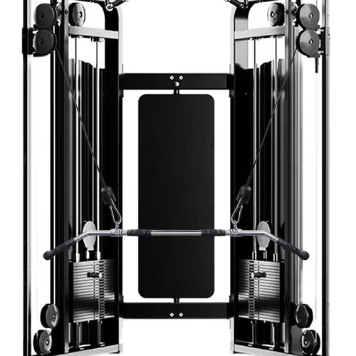 plzzree 48'' LAT Pull Down Bar: Rotating Double Hooks for Dual Pulley Cable Machine - Tricep Press Down Long Bar Pull Down Attachment for Home Gym