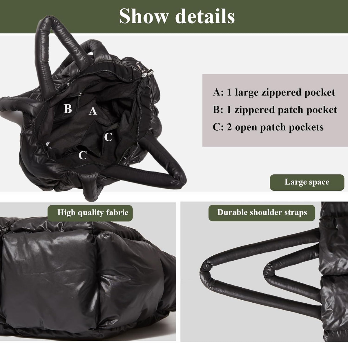 Skiennix Puffer Tote Bag - Soft, Quilted Winter Handbag for Women | Lightweight Cotton Design