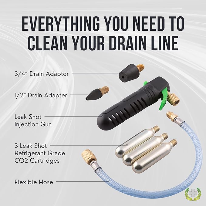 Leak Saver AC Drain Line Cleaner Tool & Leak Sealant Injector | Condensate Line Co2 Drain Gun | AC Drain Line Unclogger