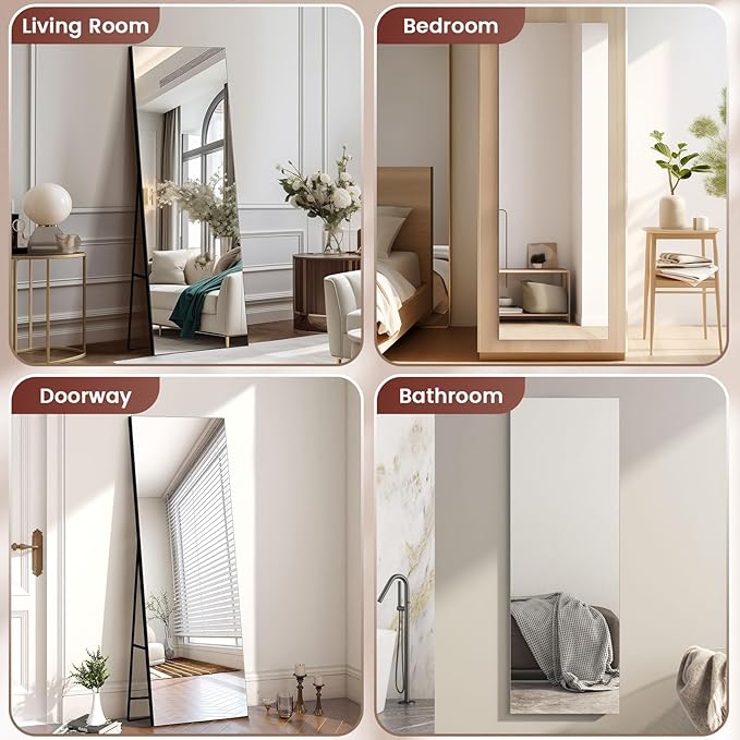 Kosmonia 58x18 Frameless Full Length Silver Coating Mirror w/Distortion Free