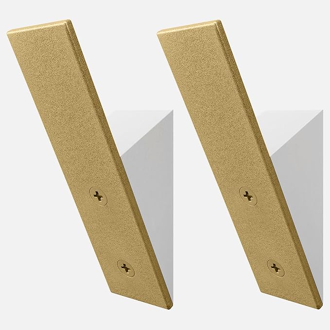 Homeforia Gold Wall Coat Hooks, High End White Wood & Gold Metal Wall Mounted
