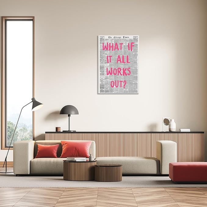 Liyark Retro Trendy Newspaper Canvas Wall Art 'What If All Works Out' Poster
