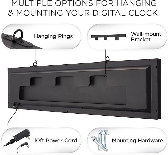 Ivation Oversized 48" Outdoor Waterproof Digital Clock, Auto Time Sync