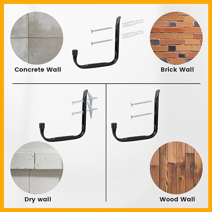 GURADESIGN 8-Pack Heavy Duty Garage Hooks