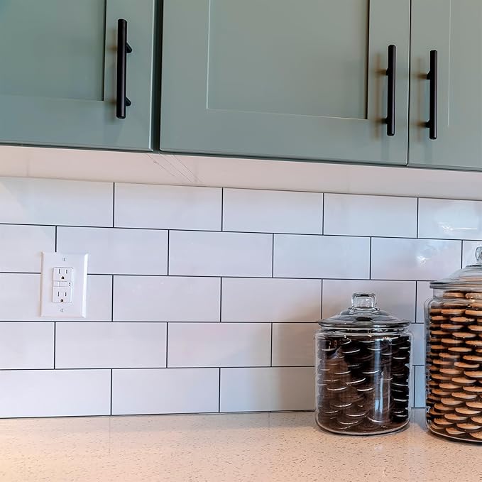 StyloVue Peel and Stick Backsplash Tile, 100-Piece 3" x 6" PVC Subway Tile