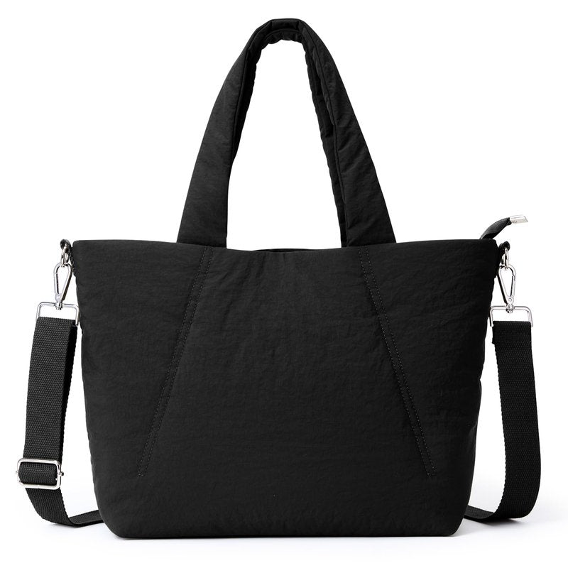 KALIDI Quilted Carryall Tote Bag, Large Puffer Crossbody Women Handbags Shoulder Soft Fluffy Lightweight Travel
