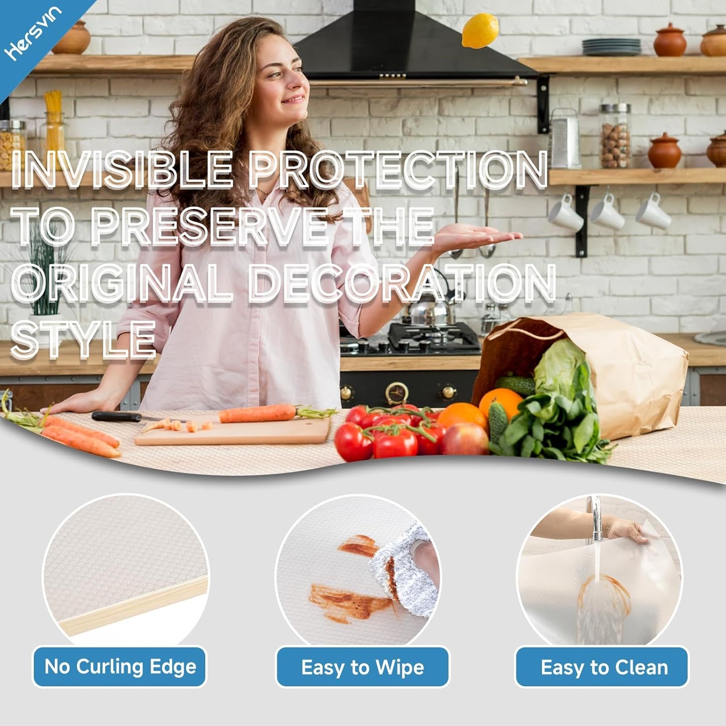 Shelf Liners 24 in x 20 ft EVA Drawer Mats, Non-Adhesive Cupboard Protector, Kitchen Cabinet Lining Fridge Liner (Clear Flat Dot, 61x610cm)