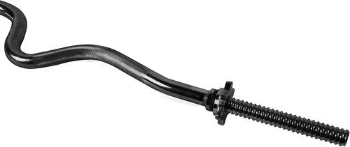 CAP Barbell 48” Regular Threaded Solid Super Curl Bar, Black