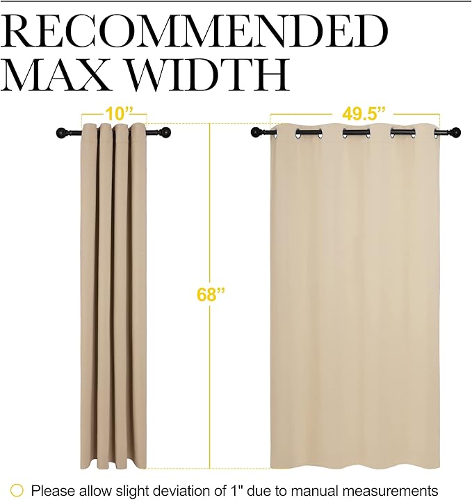 NICETOWN Room Darkening Curtain Panels