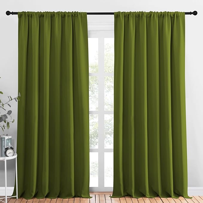 NICETOWN 2 Panels Blackout Curtains, Rod Pocket Thermal Insulated Drapess