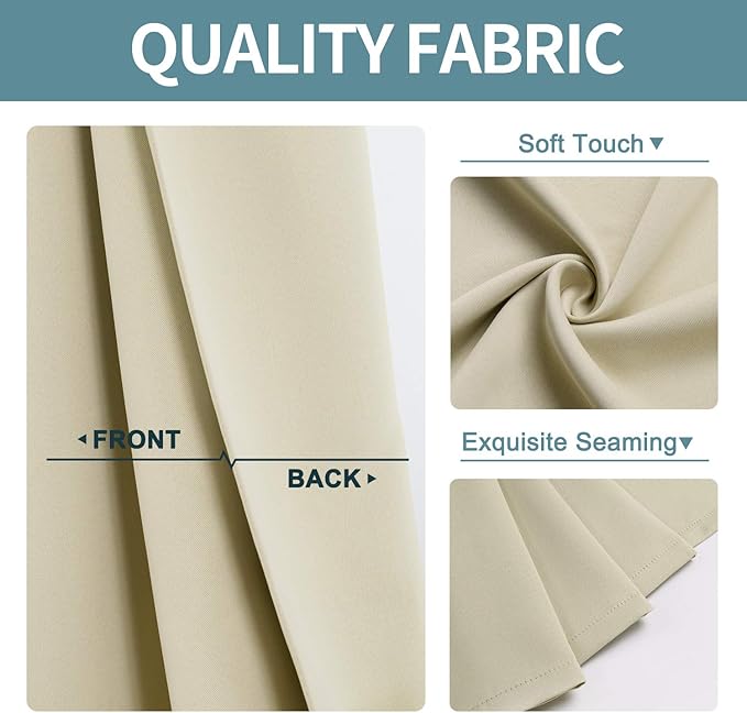 ChrisDowa Blackout Curtains 36 Inches Long