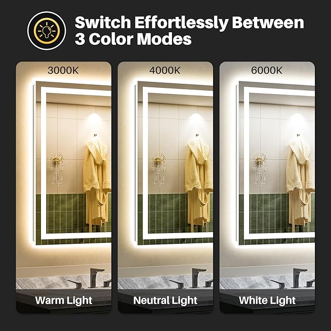 Briivue 68x40 Inch LED Bathroom Mirror