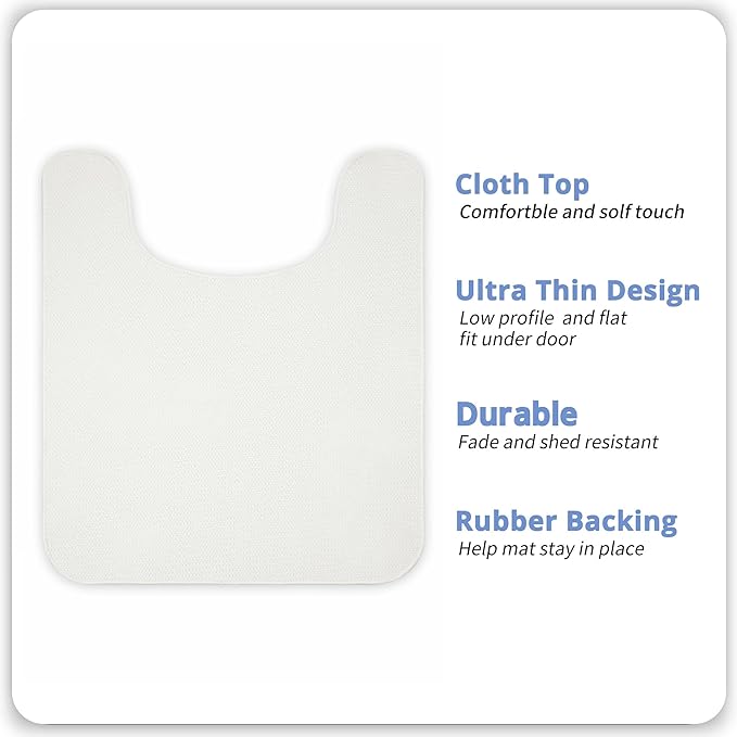 Toilet Rugs U Shaped Bathroom Rug,Machine Washable Non Slip Quick Dry Super Absorbent Ultra Thin Toilet Mats for Bathroom Toilet.Cream,1'8"x2'(20x24inch)