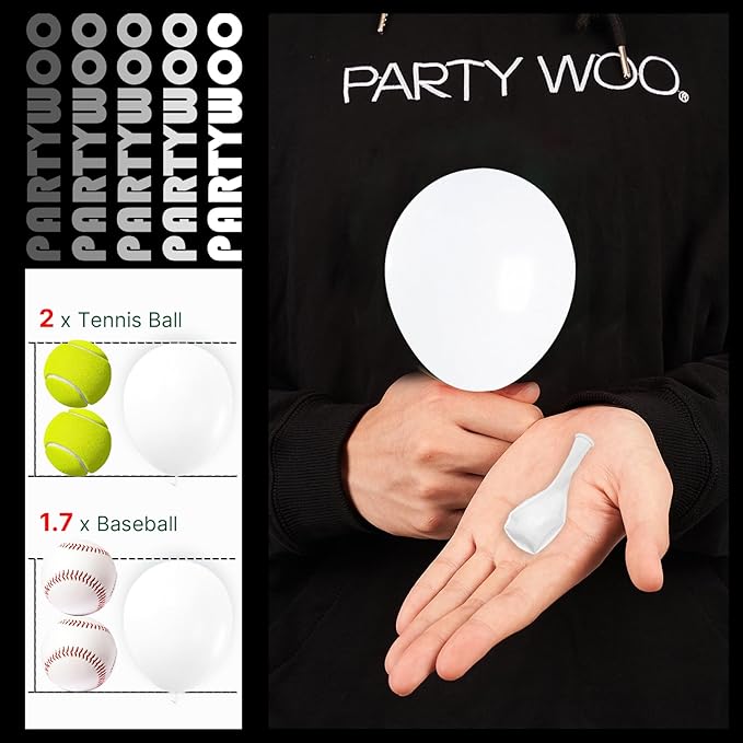 PartyWoo Balloons, 50 pcs 5 Inch Matte White Balloons, for Balloon Garland or Balloon Arch as Party Decorations, Wedding Decorations, Neutral Baby Shower Decorations, White-Y13