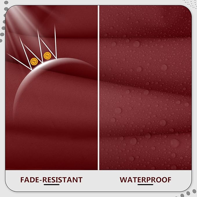 14 Piece Outdoor Patio Waterproof Cushion Covers, Fits 6-Seat Wicker Rattan Sectional Couch Chair Furniture Cover Replacement Set - Fade-Resistant Patio Cushion Covers with Zipper