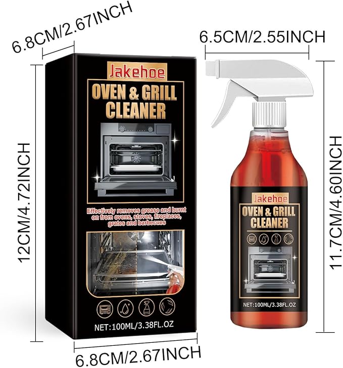 Oven and Grill Cleaning Spray ?€? Dissolves Grease in 5 Minutes, No Scrubbing Required, Removes Odors, Eliminates Thick Grease & Build Up, Grease Remover, 3.38 Floz (1pcs)