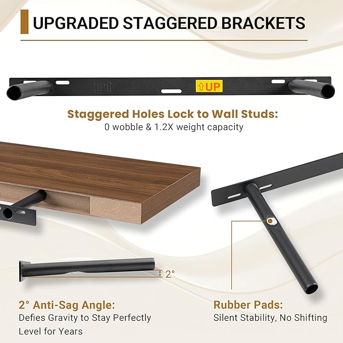 Vivelove 12 Inch Deep Floating Shelves