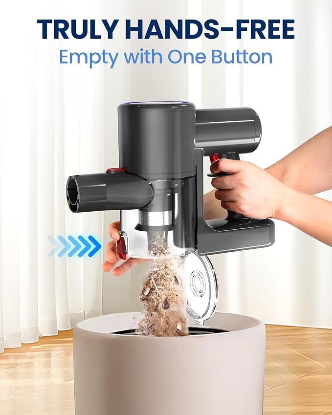 Cordless Vacuum Cleaner, 500W/45KPA/40Mins Lightweight Stick Vacuum for Home, LED Display and Green Headlights, 6-Stages Filtration, Self-Standing Vacuum for Hard Floor, Carpet