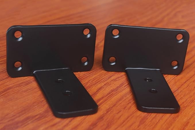 8 Pack - 3 inch Black Hidden L Shelf Bracket Iron Floating Shelf Brackets