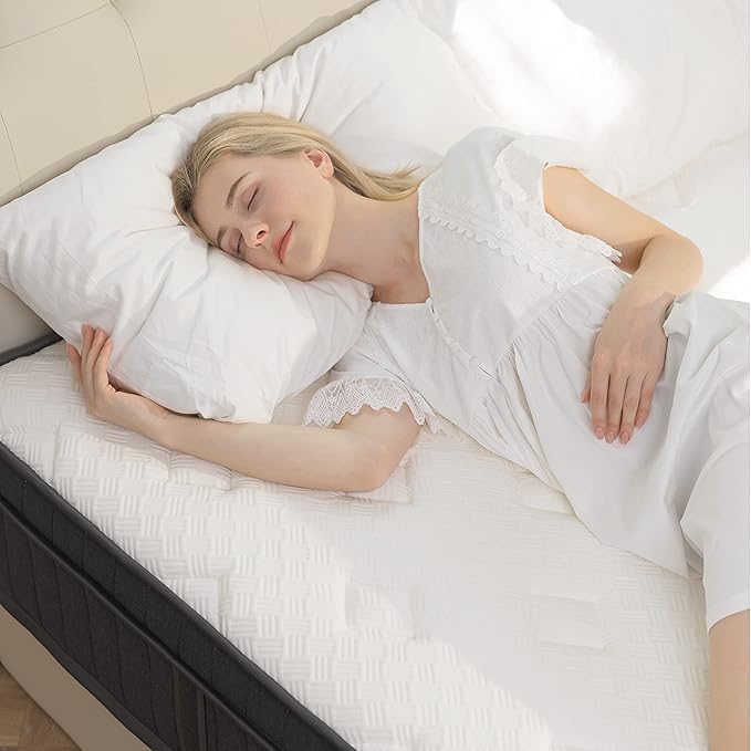 Full Size Mattress, 14 Inch Hybrid Mattress in a Box withGel Memory Foam and Pocket Spring, Medium Firm Feel, Cooler Sleep & Pressure Relief, 54 * 75 * 14, 120 Nights Risk-Free Trial