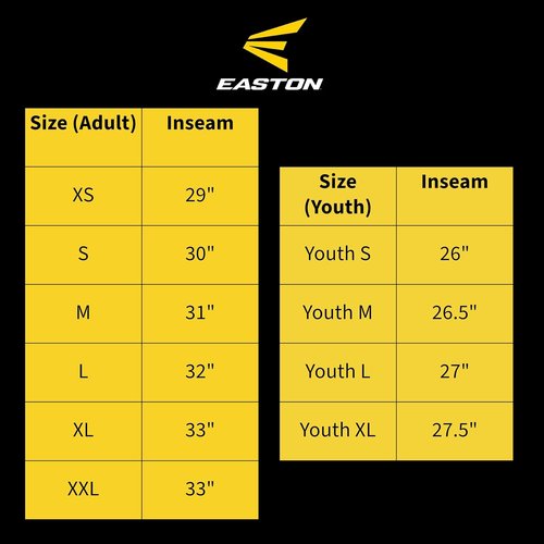 Easton Rival+ Baseball Pants - Full Length Semi-Relaxed Fit for Youth | Available in Multiple Colors