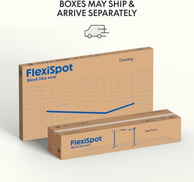FLEXISPOT EN1 One-Piece Standing Desk with 1-Inch Thick Desktop, 55"x28" Electric Height Adjustable Desk for Home Office & Multi-Device Workstations, Gray Wood