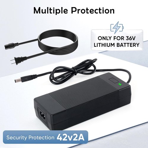 GOTRAX UL Certified 42V 2A Electric Scooter Charger - 6-Prong Power Adapter for Hoverboards & Scooters