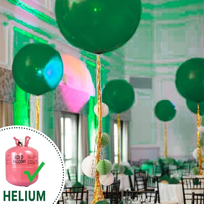 PartyWoo Dark Green Balloons 4pcs 36 Inch Emerald Hunter Forest Green Balloons for Wedding Boy Baby Shower Birthday Christmas Graduation Dinosaur Jungle Golf Theme Party Decorations Green-Y56