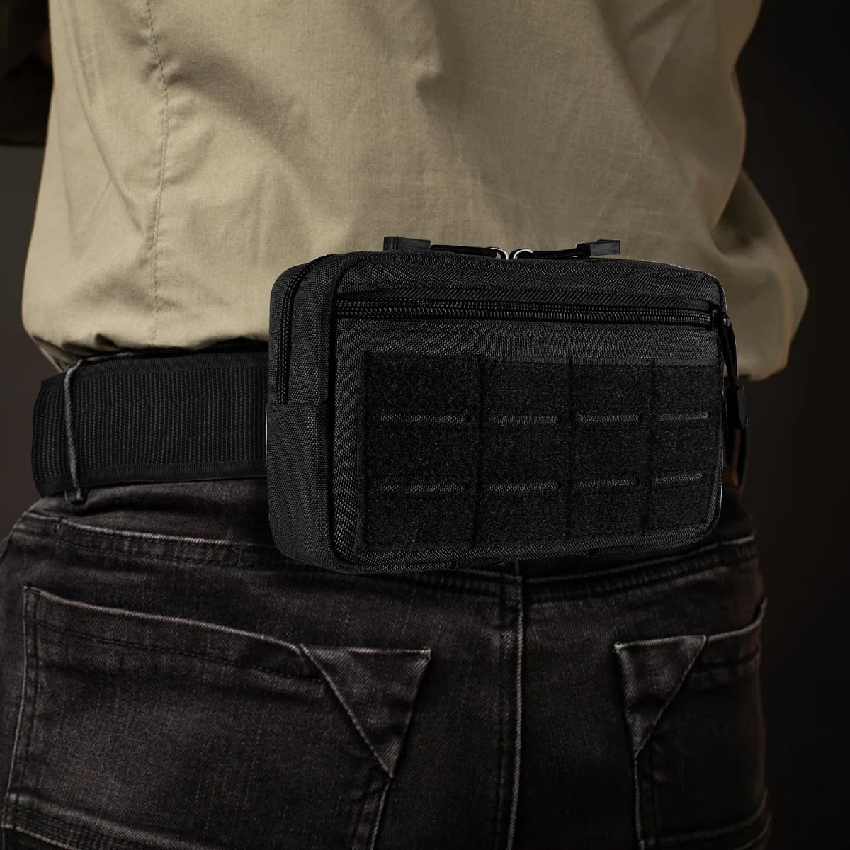 Skiennix Tactical Molle Admin Pouch - Multi-Purpose Tool Bag with US Flag Patch & Keychain