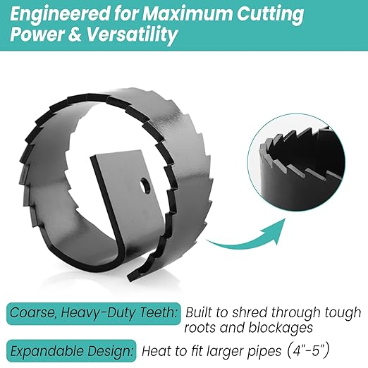 QQZ General Drain Cleaner Heavy Duty Saw Blade 3HDB, Root Cutter for Drain Cleaning