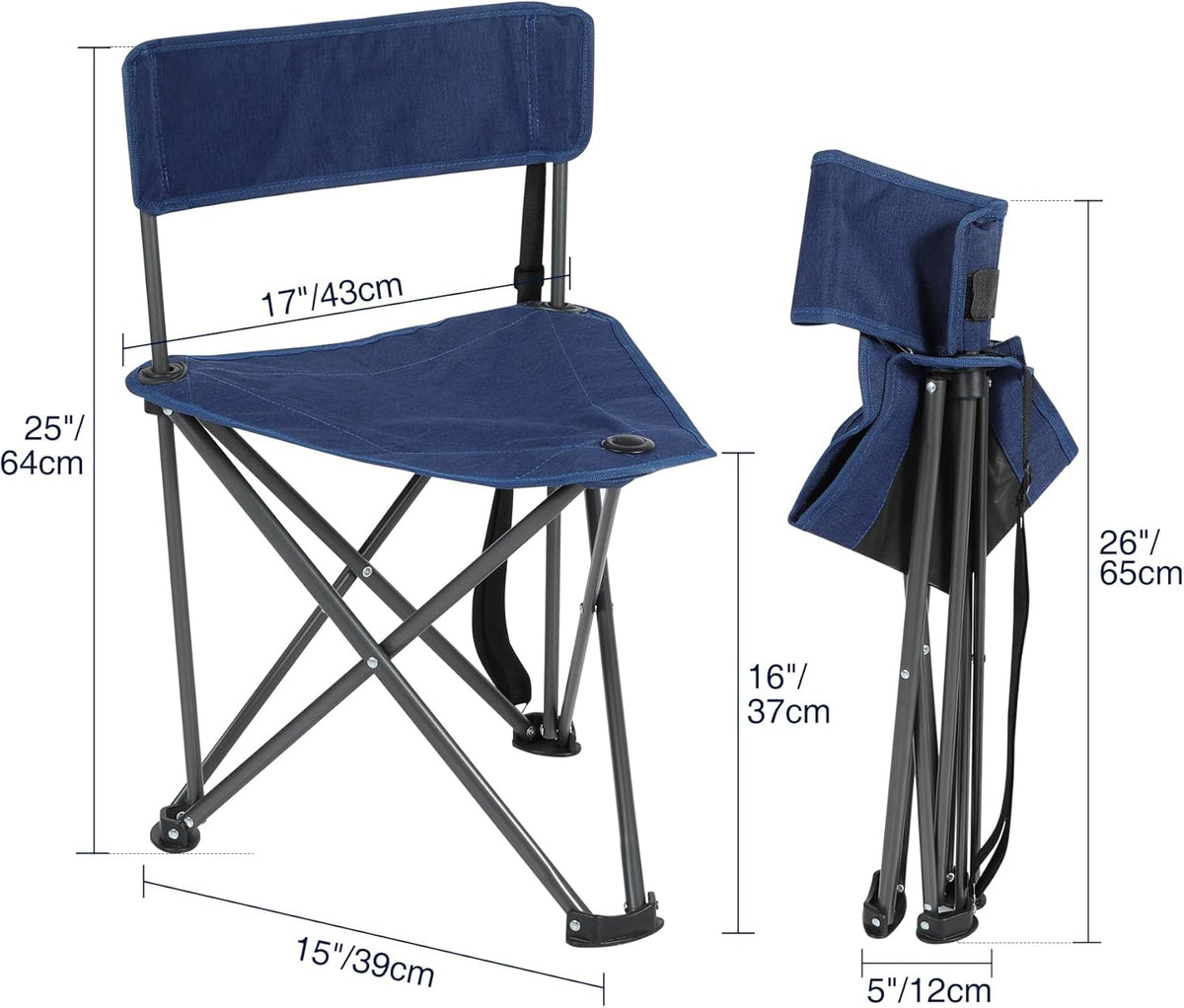 REDCAMP 2 Pack Tripod Hunting Chairs for Blinds, Folding Lightweight Portable Fishing Chair for Adults Hunting Stools with Backrest, Golf Chairs for Spectators, Camo