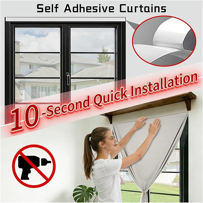 Damage-Free 100% Blackout Curtain