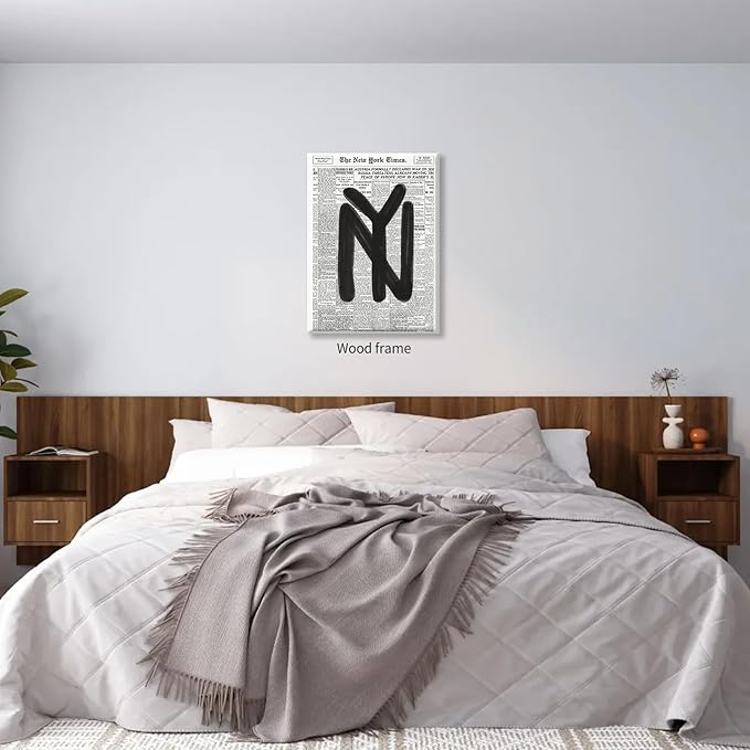Black and White Newspaper Wall Art Vintage New York City Poster Trendy
