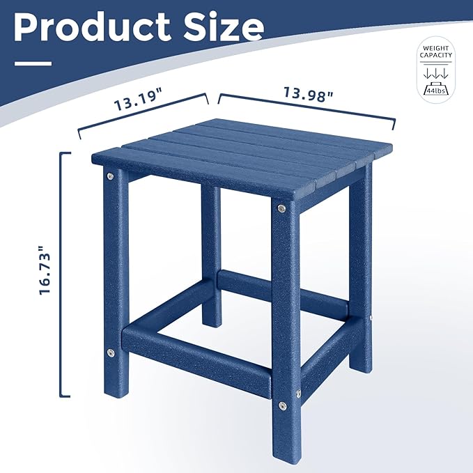 GARDENSTAR Outdoor Side Tables Adirondack, HDPE Small Table for Patio,Outside End Table for Porch, Deck, Pool, Weather Resistant/Easy Maintenance