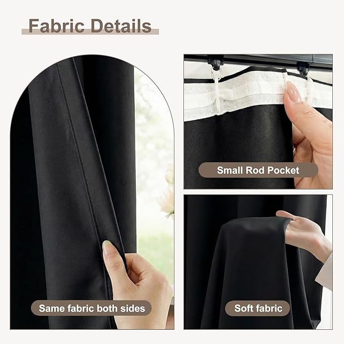 hoeflife Blackout Curtains for Bedroom Room Darkening Curtains for Living Room