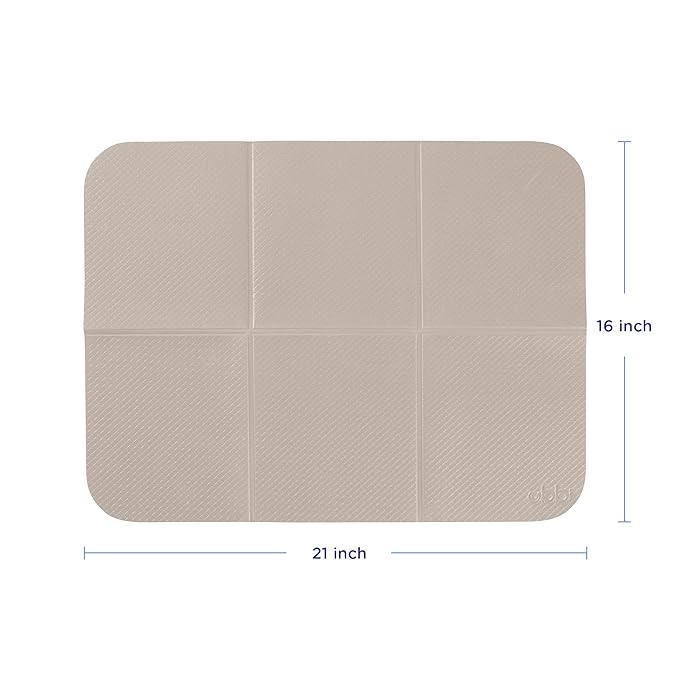 Ubbi On-The-Go Diaper Changing Baby Mat, Soft and Comfortable Diaper Bag Accessory Must Have for Newborns, Easy to Clean, Portable Folding Pad, Baby Traveling Accessories, Taupe