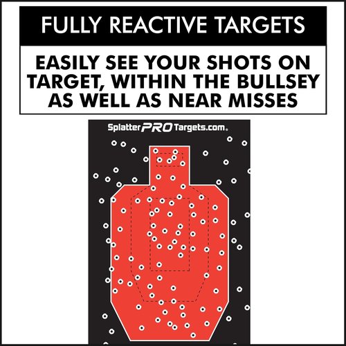 IPSC Style Splatter Targets - 12x18 Fully Reactive Shooting Targets with Bright Impact Splatter