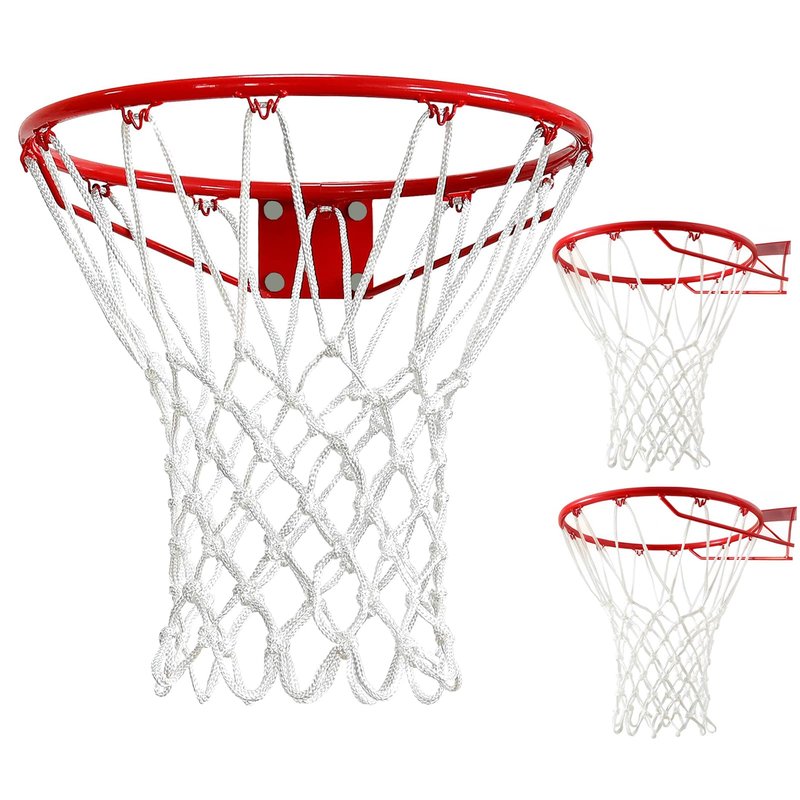 2 Pack Heavy Duty Basketball Net Replacement,2025 Upgrade Heavy Duty Basketball Net, All Weather Anti Whip,12 Loops Fits Standard Indoor or Outdoor Rims (White +White)