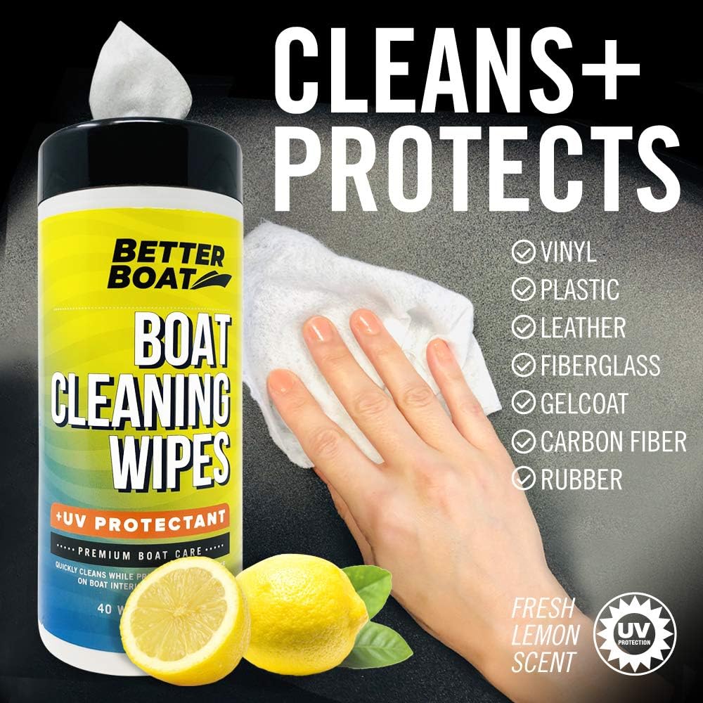 Boat Cleaner Wipes by [Brand Name] - UV Protection for Marine Vinyl, Car Leather & Interior Cleaning