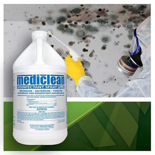 PRORESTORE Mediclean Disinfectant Spray Plus, Professional Broad-Spectrum Disinfectant for Mold, Mildew, Kills Organisms that Cause Odor, Decontaminate after Floods, MDSP, 1-Gal, 4 Pk (221522000)