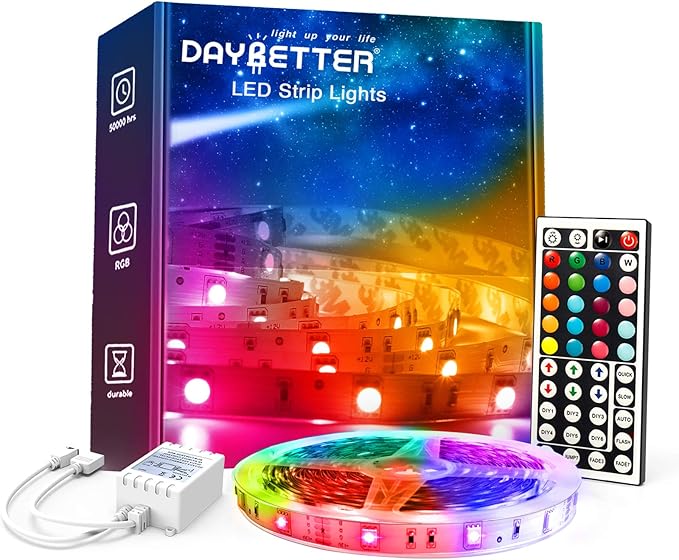 DAYBETTER Led Lights for Bedroom, 32.8ft Led Strip Lights RGB Color Changing