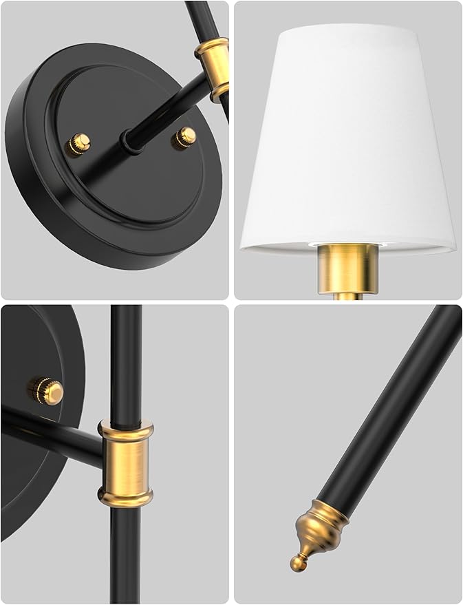 DORESshop Battery Operated Wall Sconce Set of 2, Wireless Wall Light Easy to