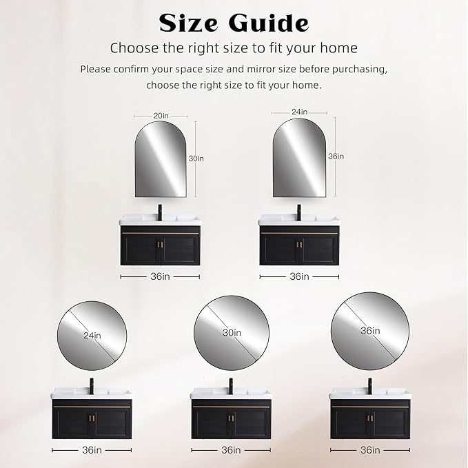 White Round 36 Inch Mirror,Circle Bathroom Vanity Mirror for Wall,Hanging Modern Tempered Glass Mirror for Entryway or Living Room