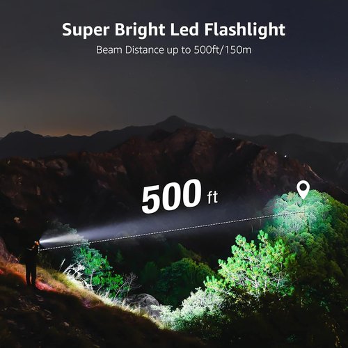 Lepro LED Flashlight - High Lumens, 5 Lighting Modes, Waterproof & Zoomable | 2 Pack for Emergencies & Camping