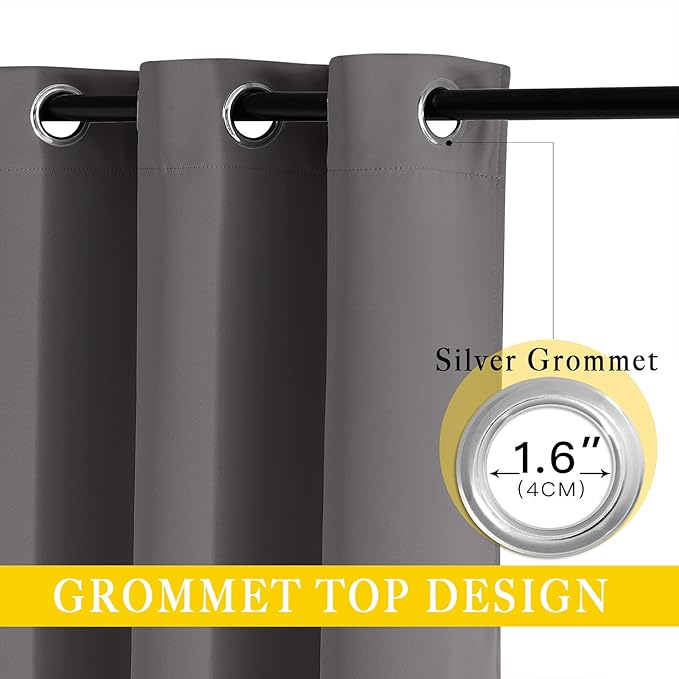 NICETOWN Patio Door Curtain 95 inch Length, Grommet Top Thermal Insulated