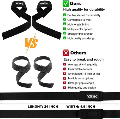 YZKEC Lifting Straps & Wrist Wraps (Bundle) Green+Green