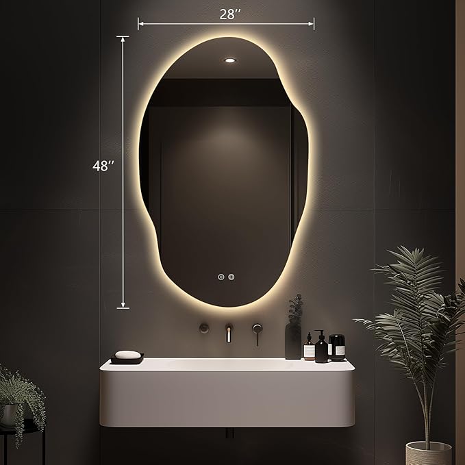 Asymmetrical LED Bathroom Mirror