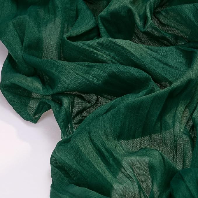 Socomi 6pcs Emerald Green Cheesecloth Table Runner Fall Thanksgiving Boho Rustic Gauze 120 inch 10FT Cheese Cloth Runner for Wedding Party Baby Shower Birthday Home Decor Holiday Decorations