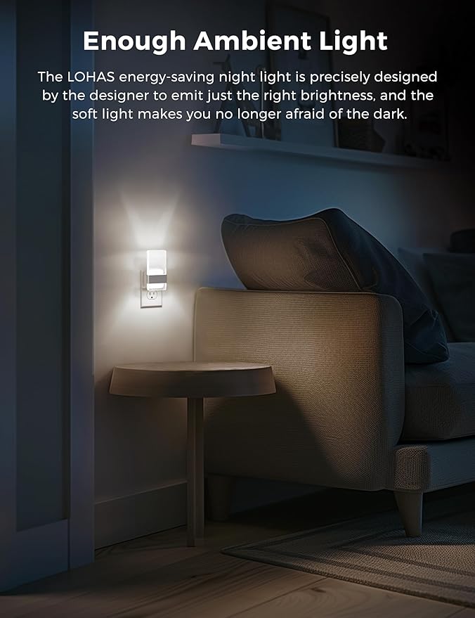 L LOHAS LED Night Light, Night Lights Plug Into Wall, 2 Pack Decorative
